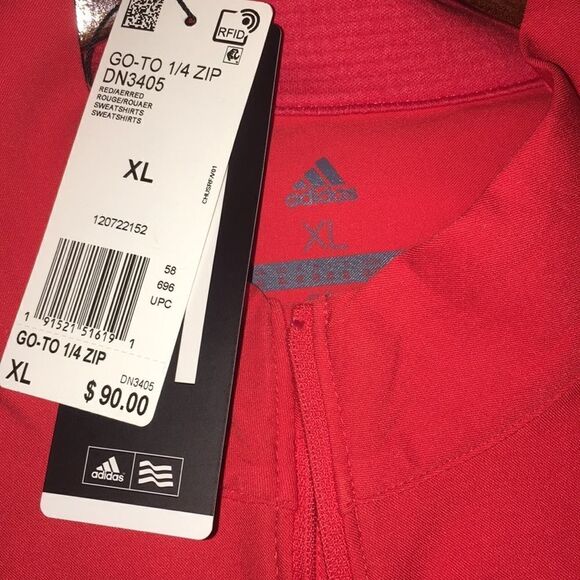 Sunday Red BIG logo Go TO 1/4 adidas golf jacket - Picture 3 of 4